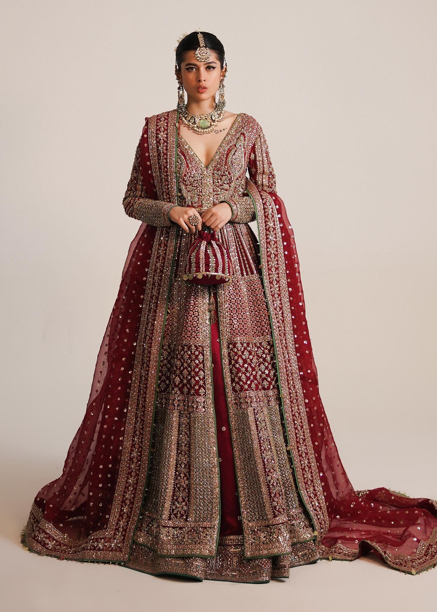 Hussain Rehar Organza Embroidered Luxury Wedding Collection SARANG-01 - Image 2