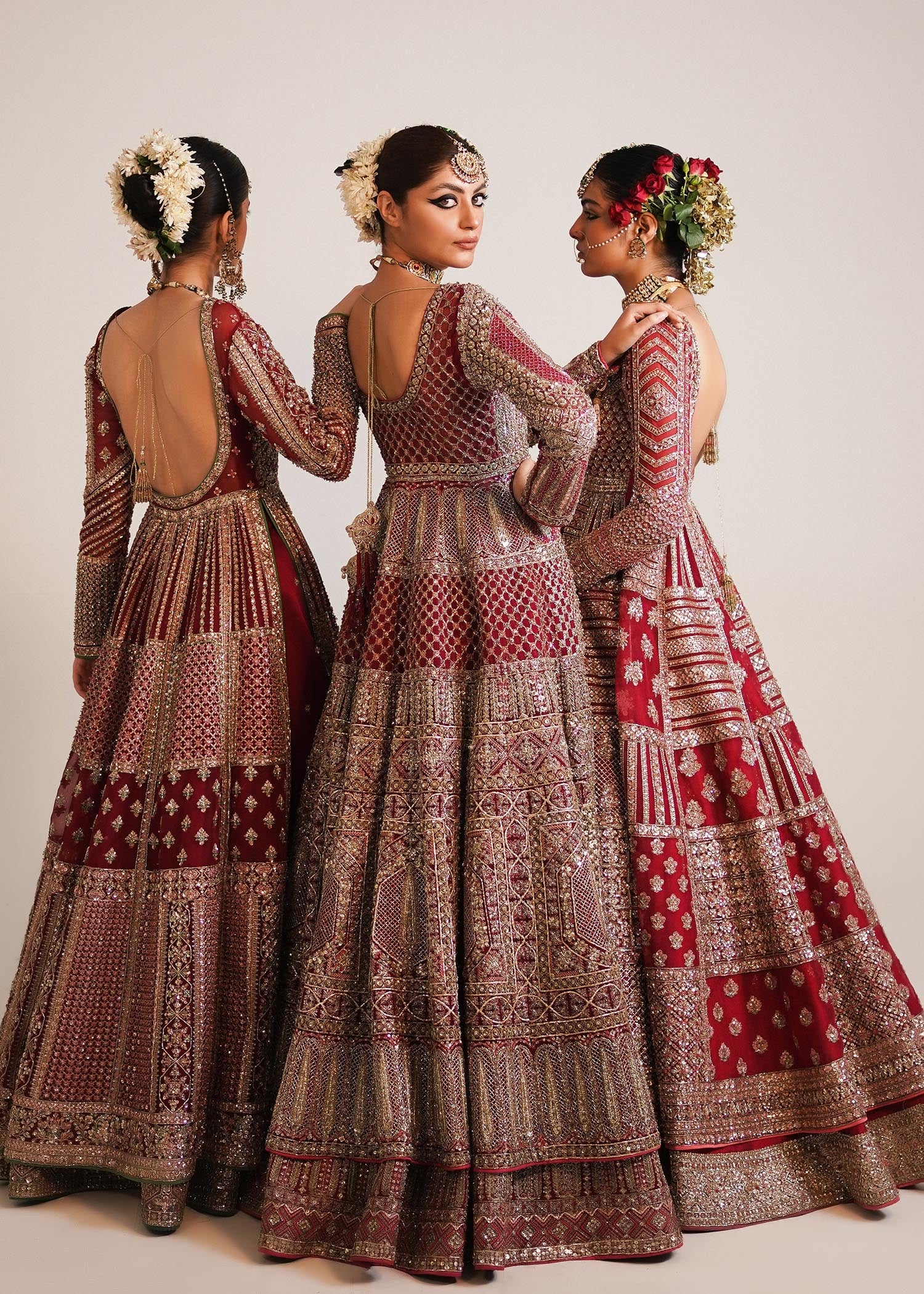 Hussain Rehar Organza Embroidered Luxury Wedding Collection SARANG-01 - Image 5