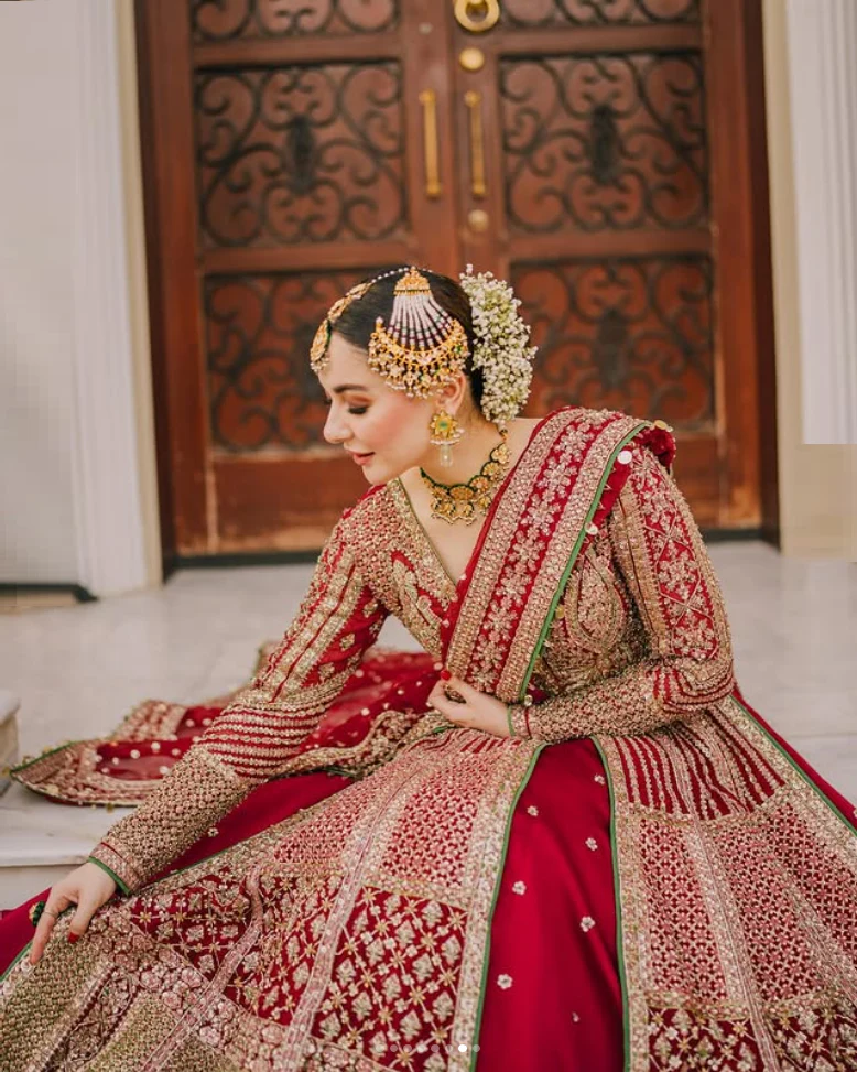 Hussain Rehar Organza Embroidered Luxury Wedding Collection SARANG-01 - Image 7