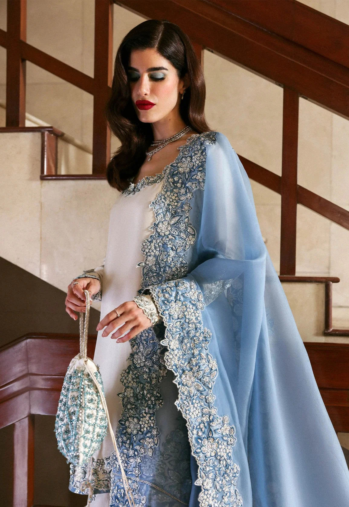 Hussain Rehar Luxury Raw Silk Embroidered Unstitched 3 Piece - Virelle - Image 5