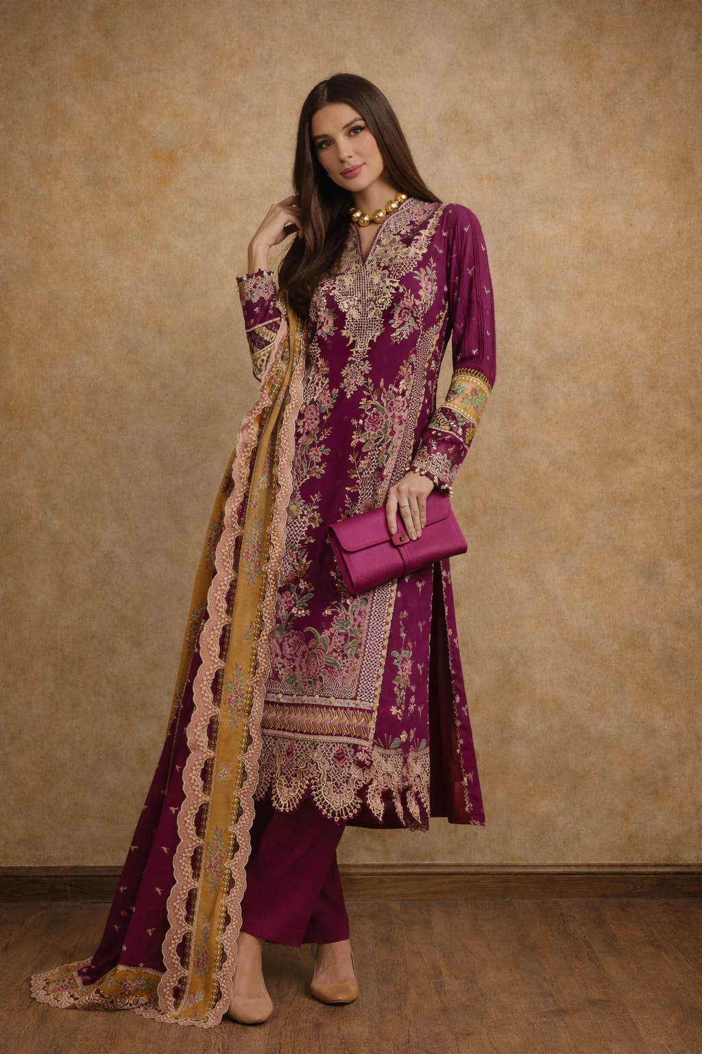 Ilana by Republic Embroidered Lawn Unstitched 3Pc Suit D6-A Camille - Image 3