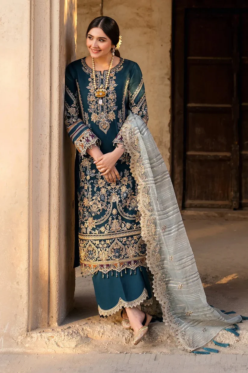 Imrozia - Chiffon Embroidered 3 Piece Unstitched - I-223 NEELAM - Image 2