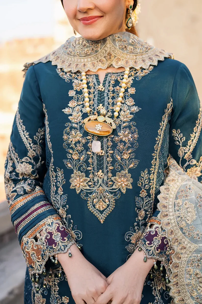 Imrozia - Chiffon Embroidered 3 Piece Unstitched - I-223 NEELAM - Image 3