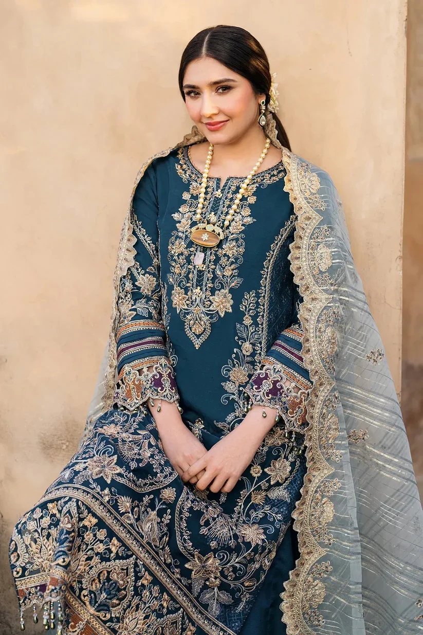 Imrozia - Chiffon Embroidered 3 Piece Unstitched - I-223 NEELAM - Image 4