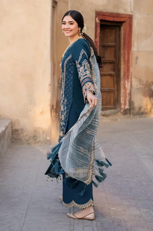 Imrozia - Chiffon Embroidered 3 Piece Unstitched - I-223 NEELAM - Image 5