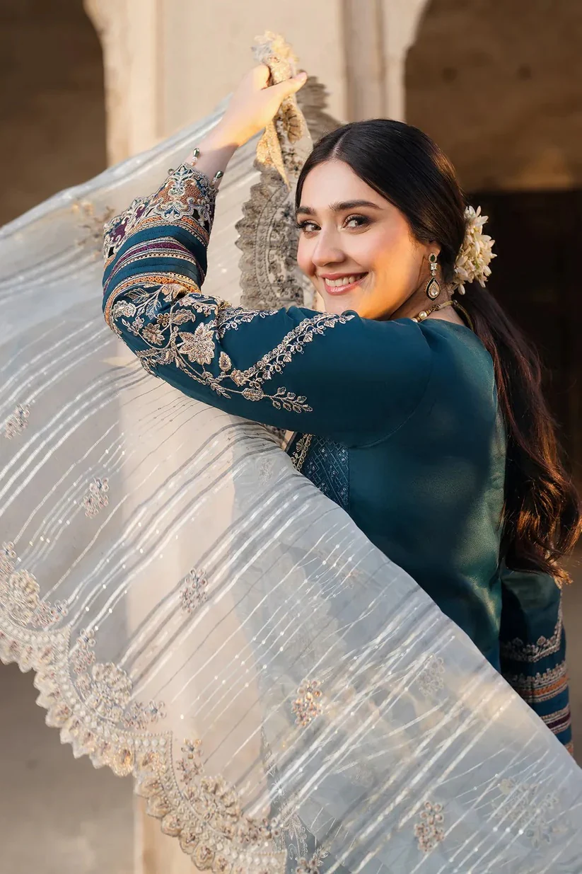 Imrozia - Chiffon Embroidered 3 Piece Unstitched - I-223 NEELAM - Image 6