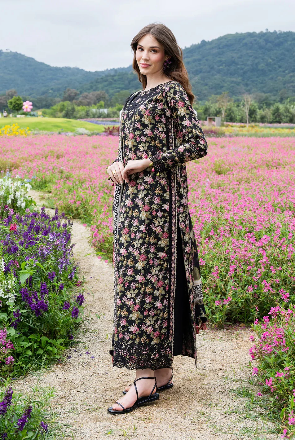 Crimson Izel - Luxury Lawn Embroidered 3 Piece Unstitched - Rosaa - Image 3