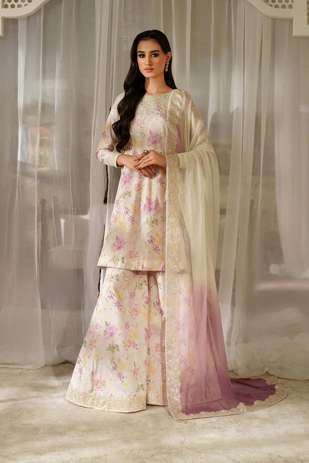 Iznik Lawn Embroidered & Printed 3 Pc Unstitched Suit UE-544 Formals
