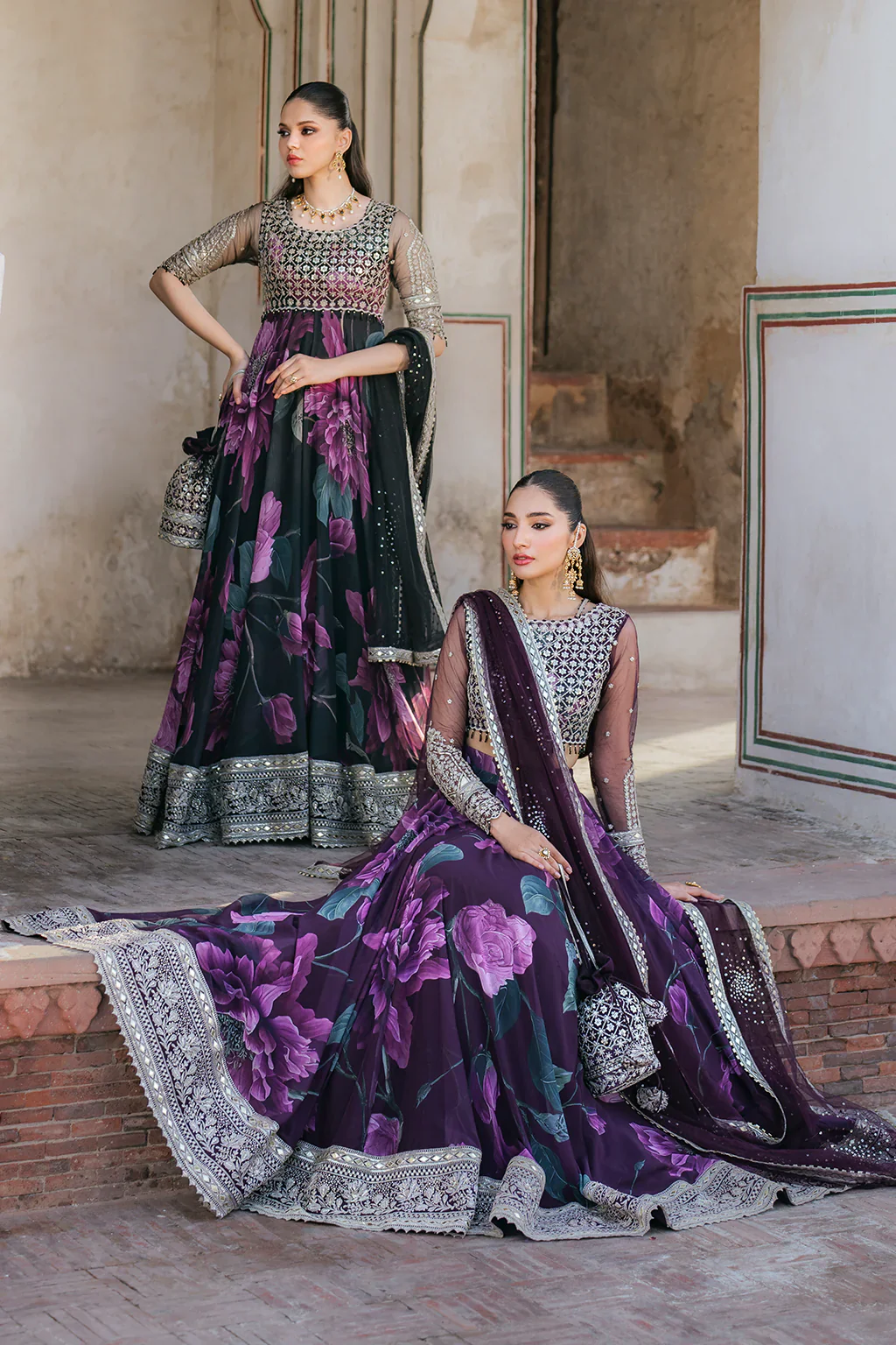 Iznik Luxury Chiffon Embroidered Collection Unstitched UE-321 - Image 6