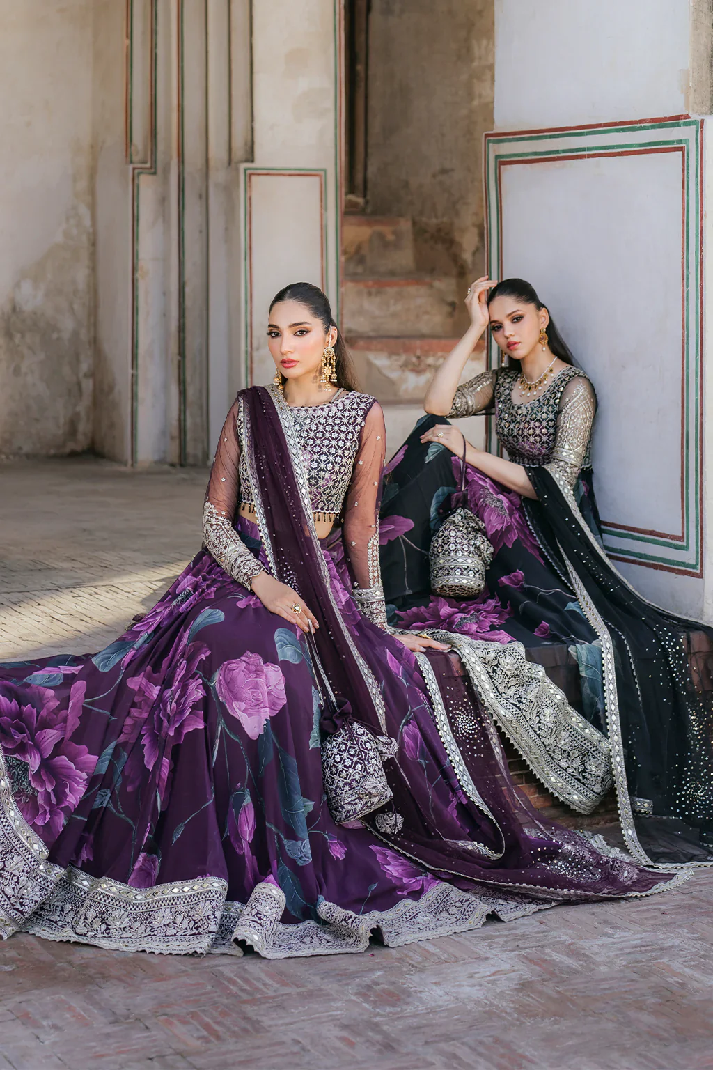Iznik Luxury Chiffon Embroidered Collection Unstitched UE-321 - Image 7