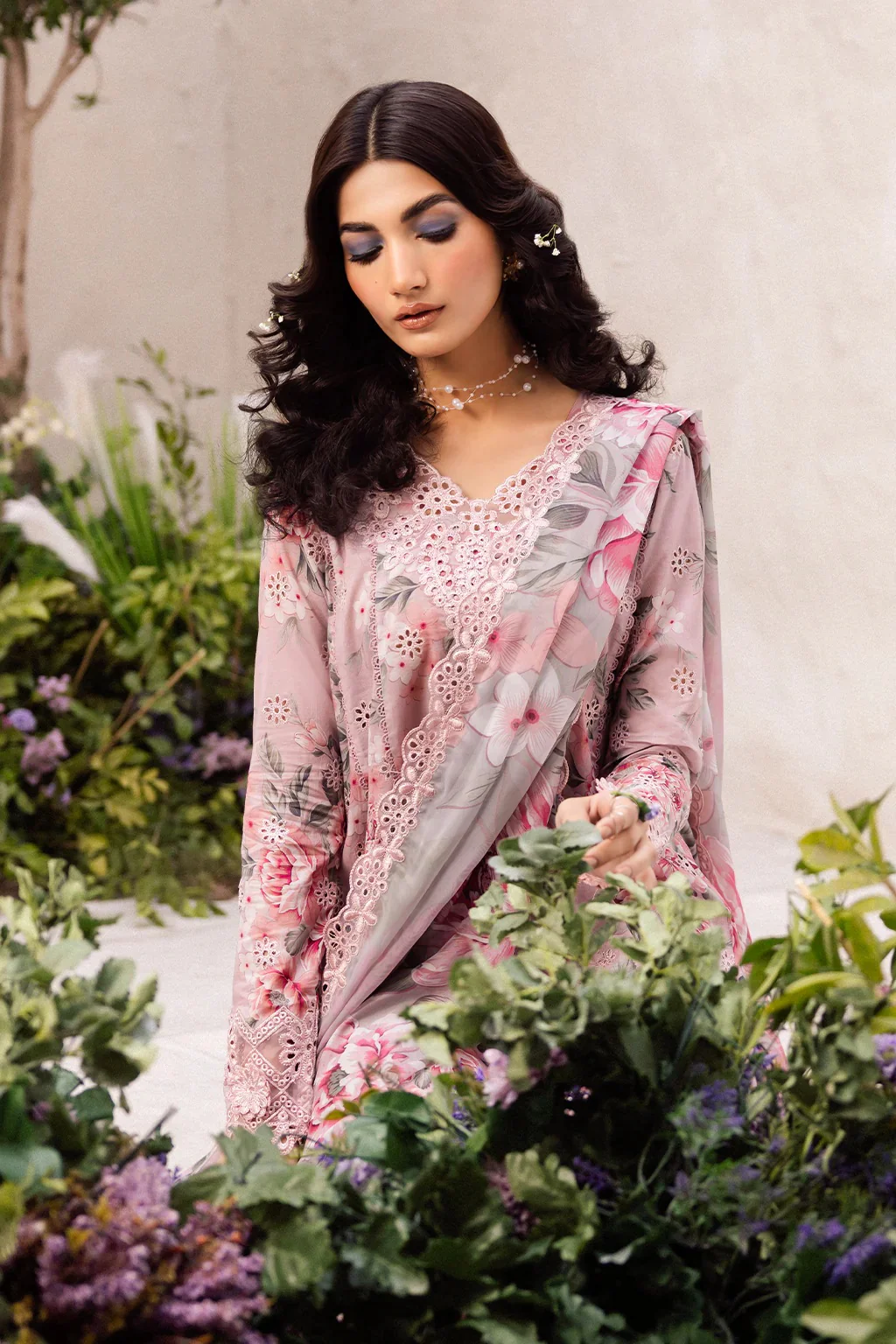 Iznik - Luxury Lawn Embroidered 3 Piece Unstitched -Dahlia DL-09 - Image 4