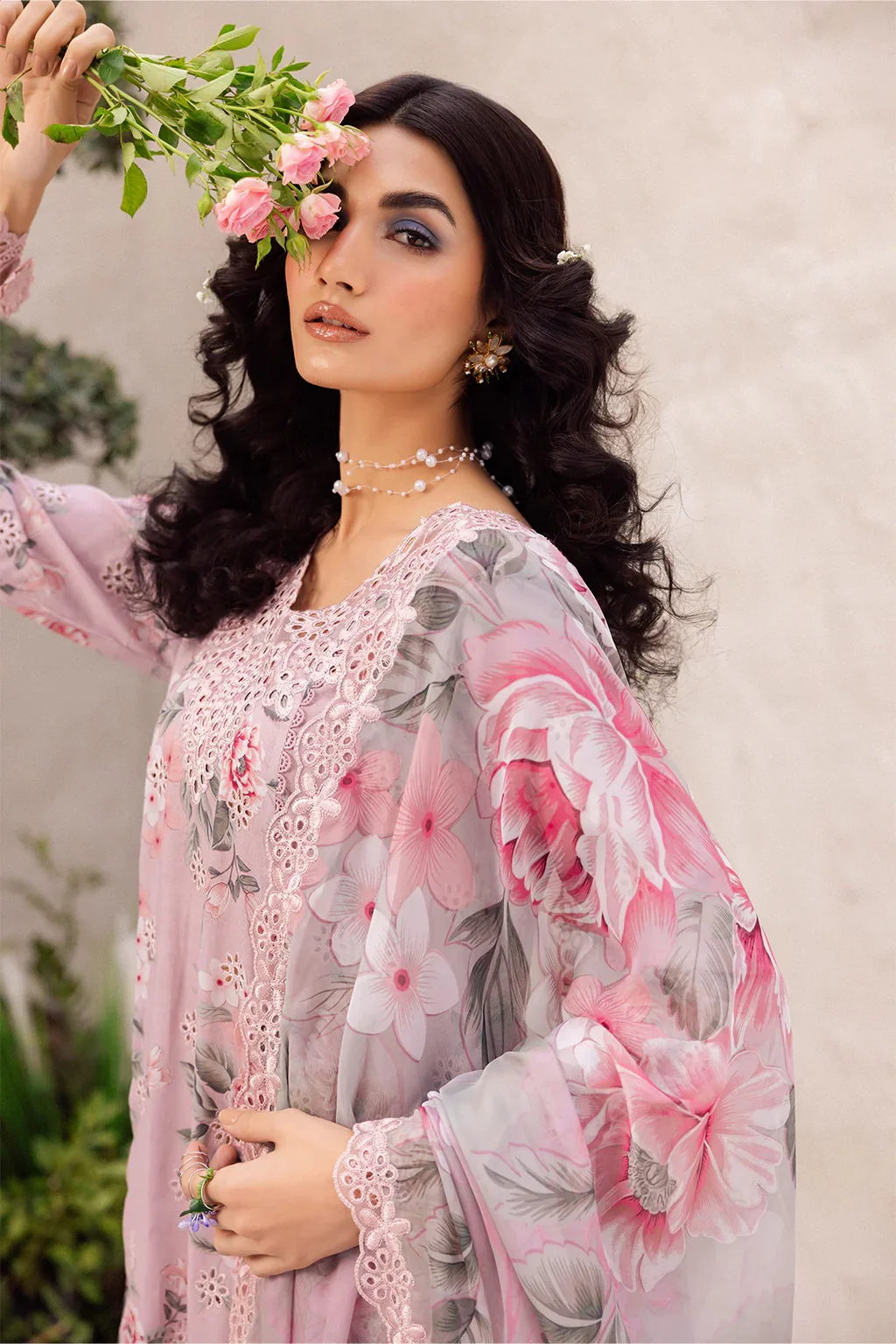 Iznik - Luxury Lawn Embroidered 3 Piece Unstitched -Dahlia DL-09 - Image 5