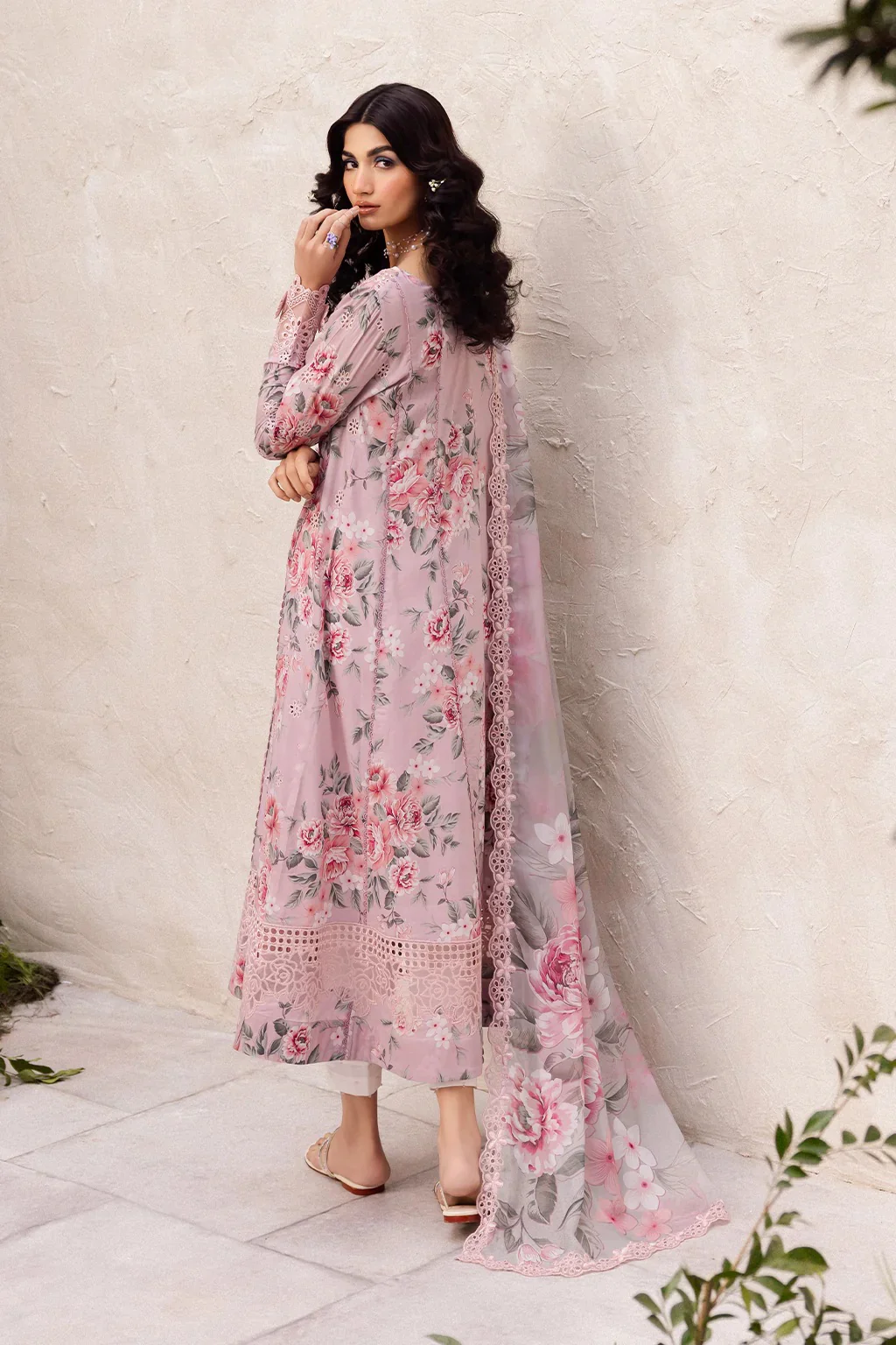 Iznik - Luxury Lawn Embroidered 3 Piece Unstitched -Dahlia DL-09 - Image 6