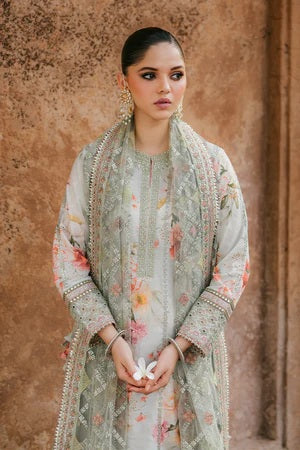 Iznik - Luxury Lawn Embroidered 3 Piece Unstitched - UE-311 - Image 3