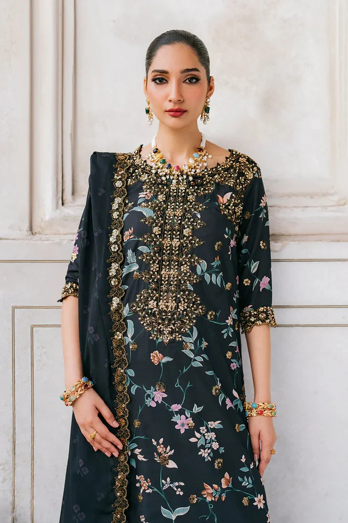 Iznik - Luxury Lawn Embroidered Unstitched 3 Piece - UE-317 - Image 2