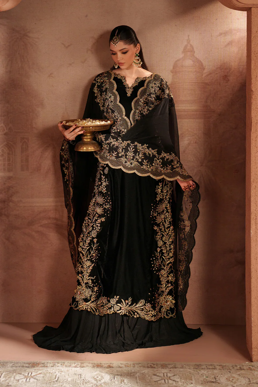 Iznik Luxury Velvet Embroidered Collection IV-62 Embroidered Velvet - Image 3