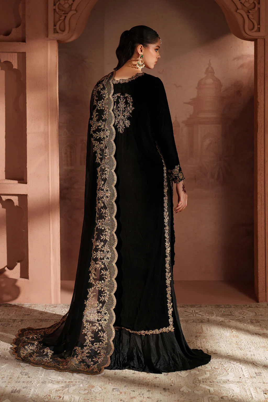 Iznik Luxury Velvet Embroidered Collection IV-62 Embroidered Velvet - Image 5
