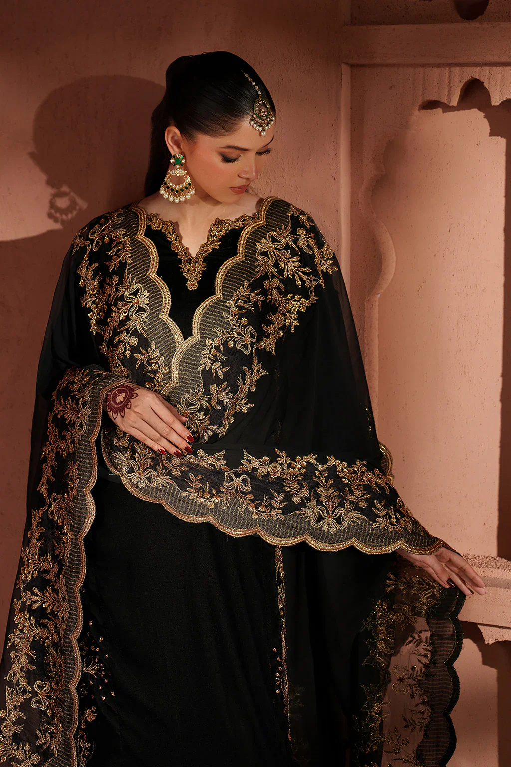 Iznik Luxury Velvet Embroidered Collection IV-62 Embroidered Velvet - Image 7