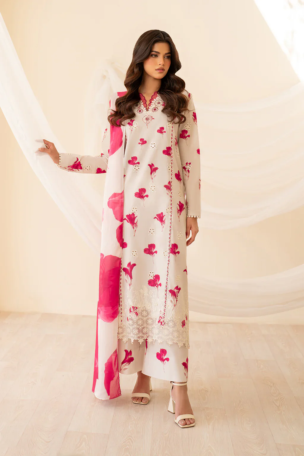 Iznik Premium Lawn Embroidered Collection Unstitched Floral Affair UE-443 - Image 3