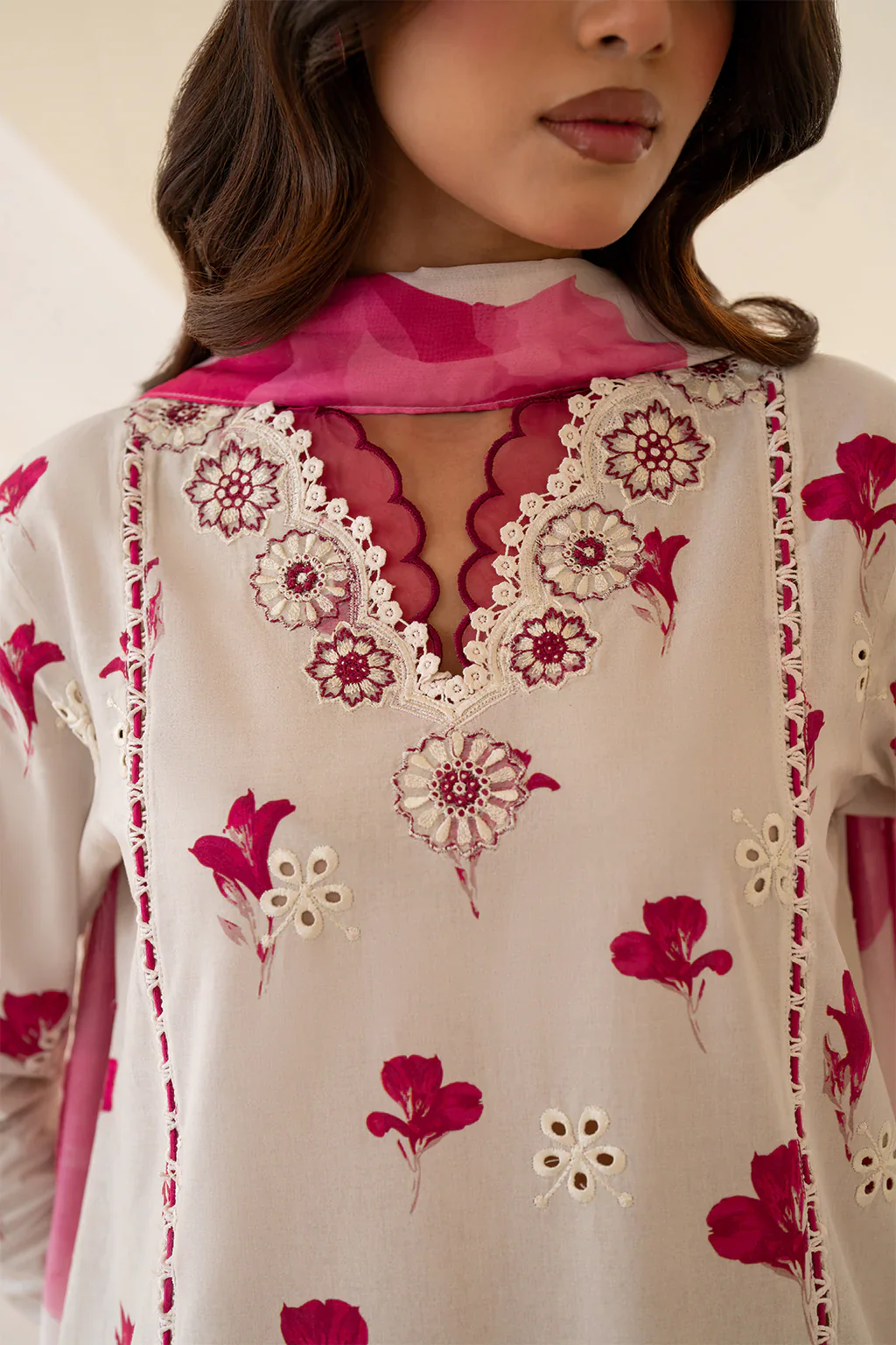Iznik Premium Lawn Embroidered Collection Unstitched Floral Affair UE-443 - Image 6