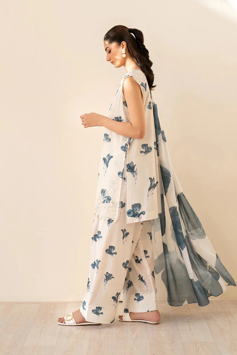Iznik UE-442 - Luxury Lawn Embroidered 3 Piece Unstitched - Image 4