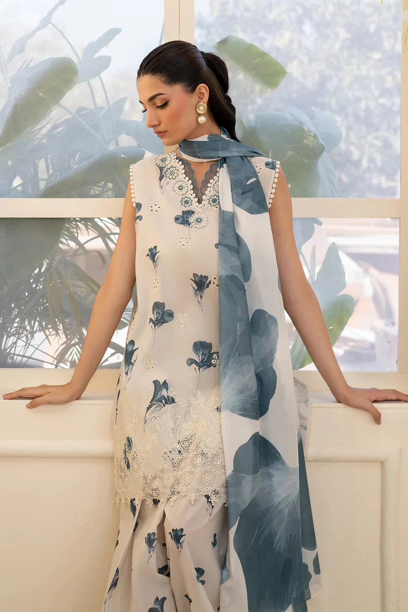 Iznik UE-442 - Luxury Lawn Embroidered 3 Piece Unstitched - Image 9