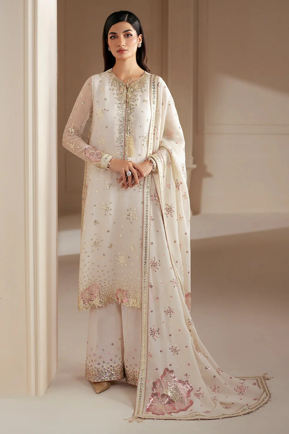 Jazmin Chiffon Embroidered 3 Piece Unstitched Uc-3069 - Image 2