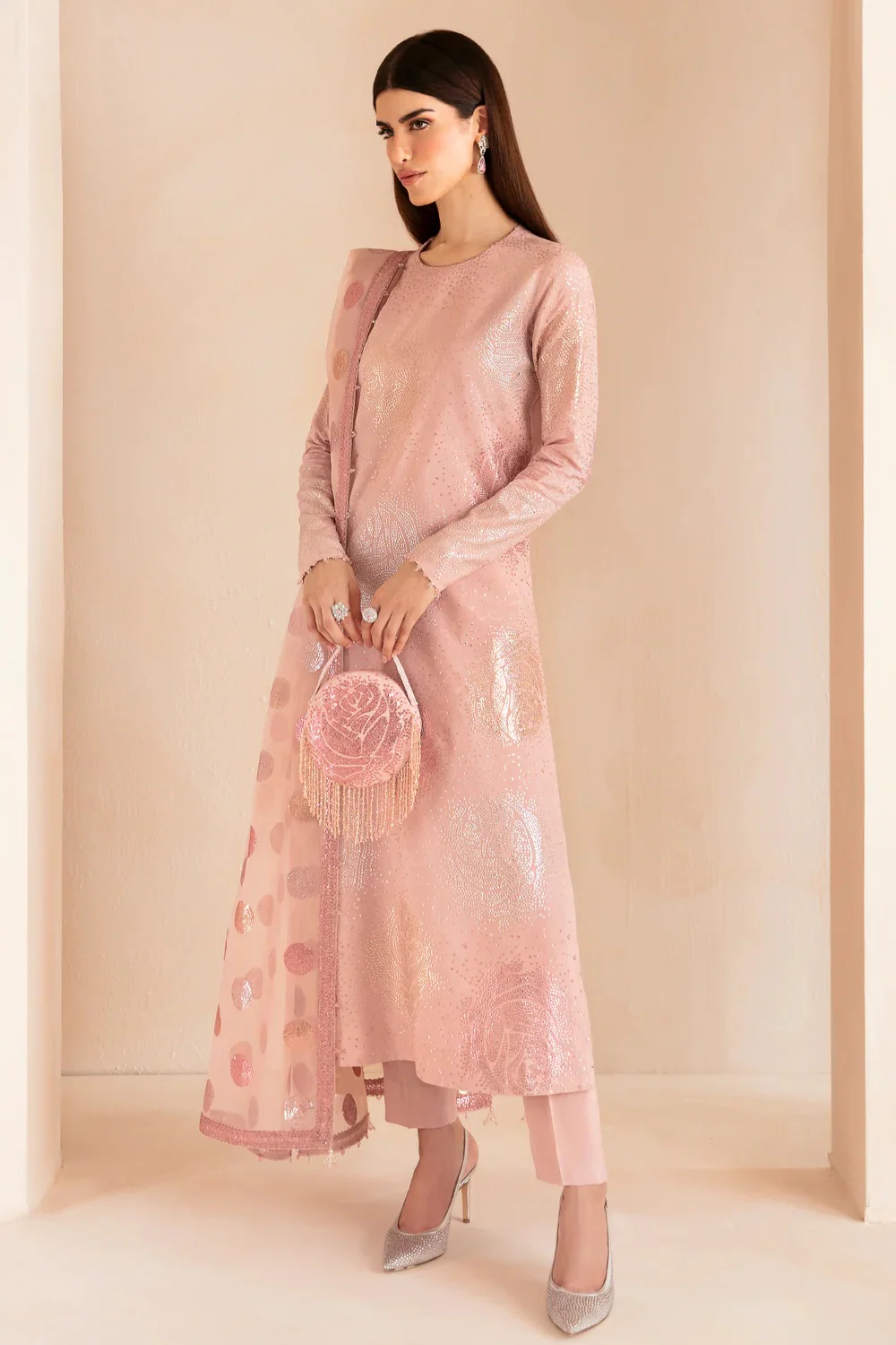 Jazmin - Luxury Raw Silk Embroidered 3 Piece Unstitched - UR-7032 - Image 3