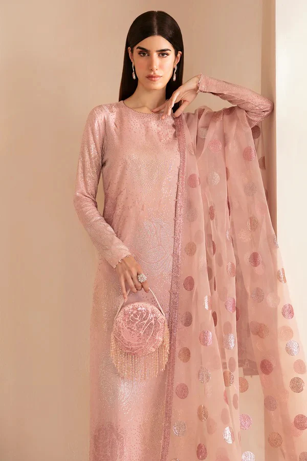 Jazmin - Luxury Raw Silk Embroidered 3 Piece Unstitched - UR-7032 - Image 4