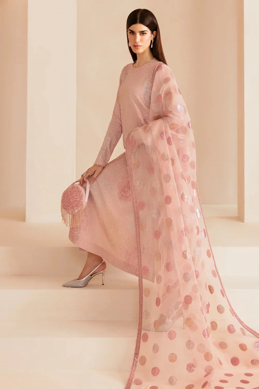 Jazmin - Luxury Raw Silk Embroidered 3 Piece Unstitched - UR-7032 - Image 5