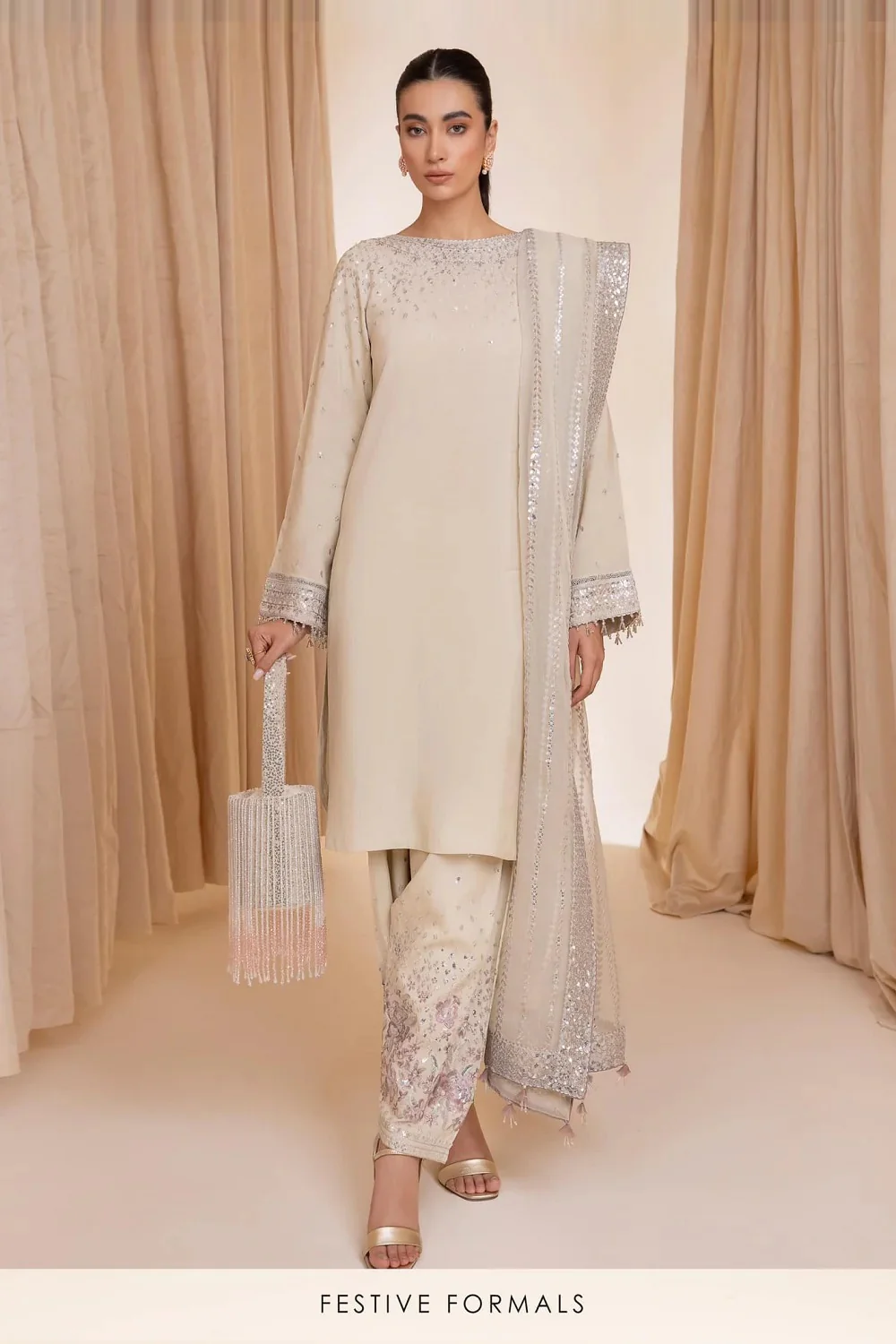 Jazmin Luxury Raw Silk Embroidered Unstitched 3 Piece - UR-7002