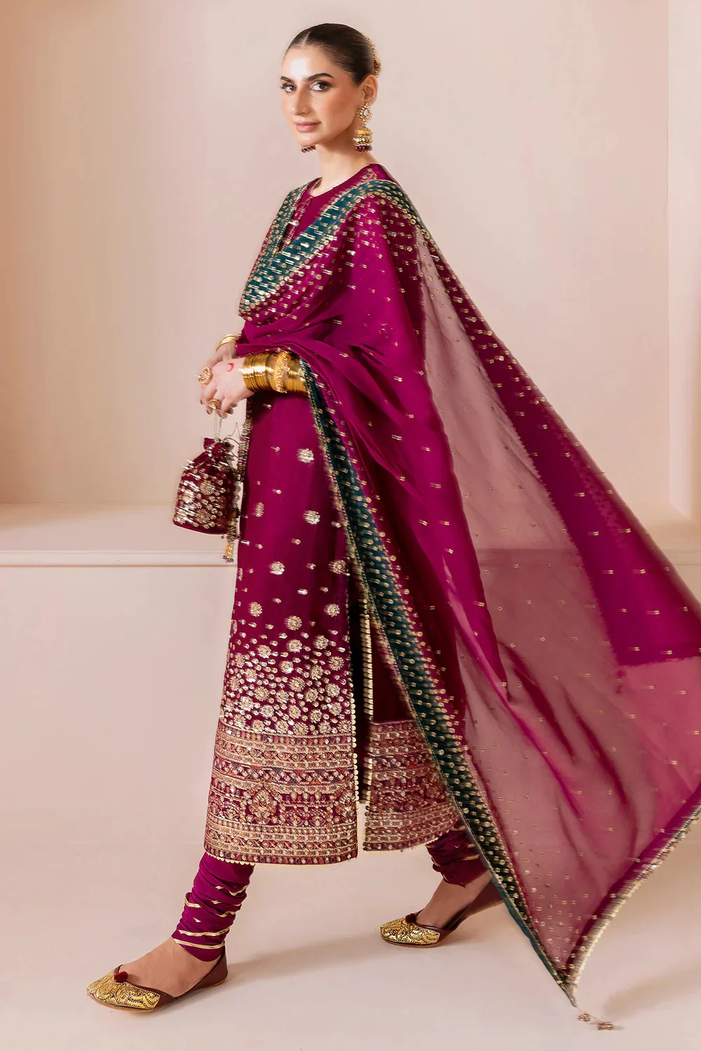 Jazmin Luxury Velvet Embroidered Unstitched 3 Piece - CVF D-02 - Image 3
