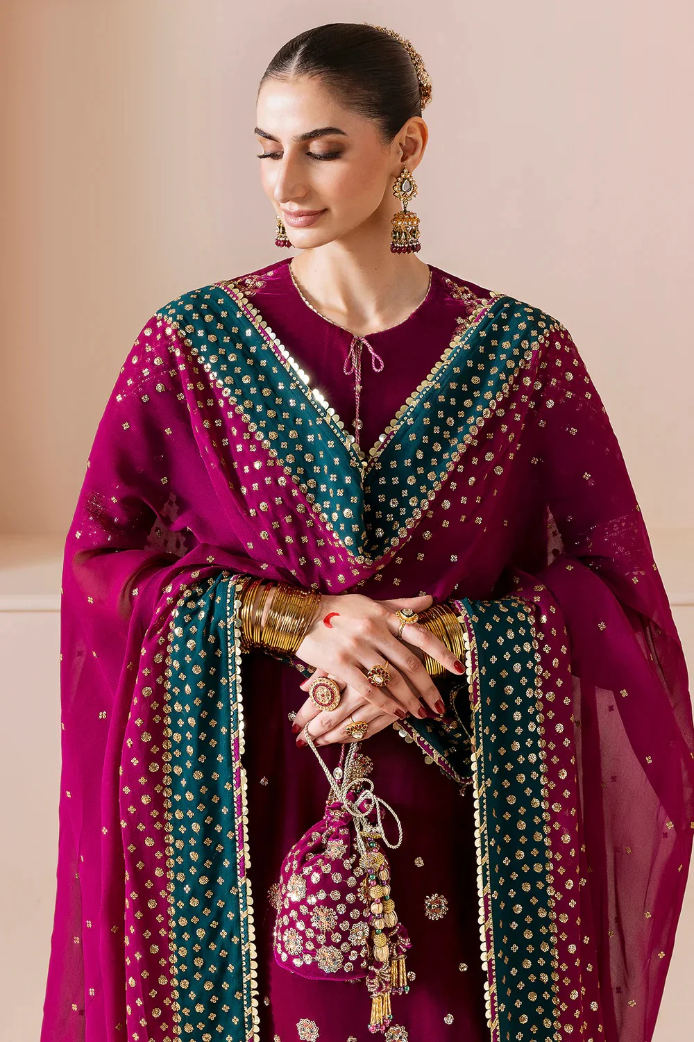 Jazmin Luxury Velvet Embroidered Unstitched 3 Piece - CVF D-02 - Image 4