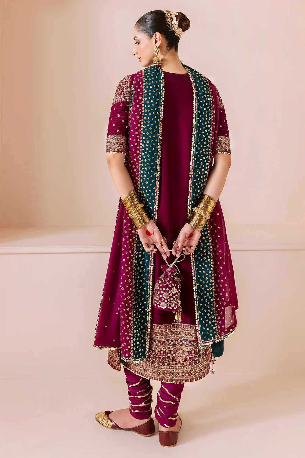 Jazmin Luxury Velvet Embroidered Unstitched 3 Piece - CVF D-02 - Image 7
