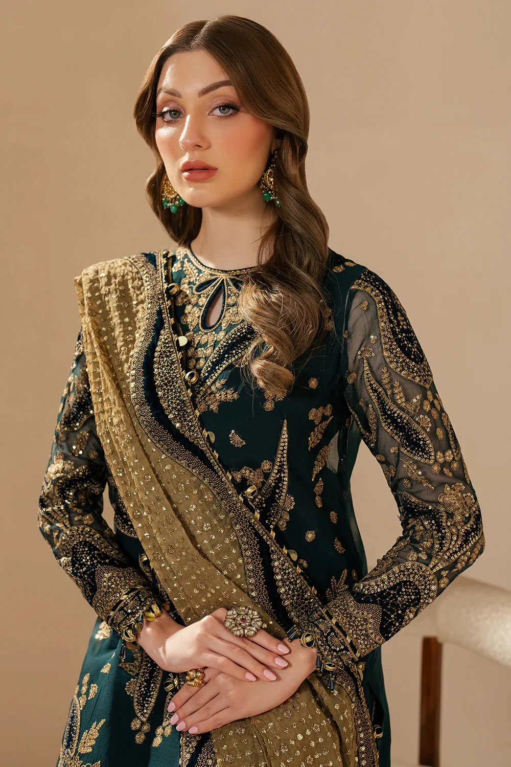 Jazmin WF'25-06 - Luxury Raw Silk Embroidered 3 Piece Unstitched - Image 4