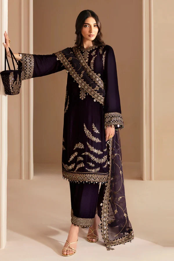 Jazmine Embroidered Micro Velvet 9000 Formal VF-2026 Luxury Collection - Image 3