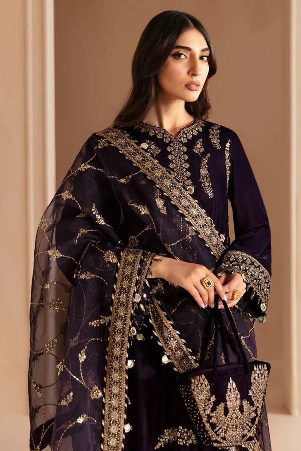 Jazmine Embroidered Micro Velvet 9000 Formal VF-2026 Luxury Collection - Image 6