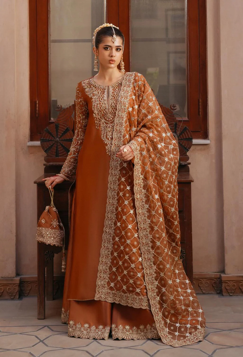 Kanwal Malik Luxury Raw Silk Hand Emblishment Collection Zulekha