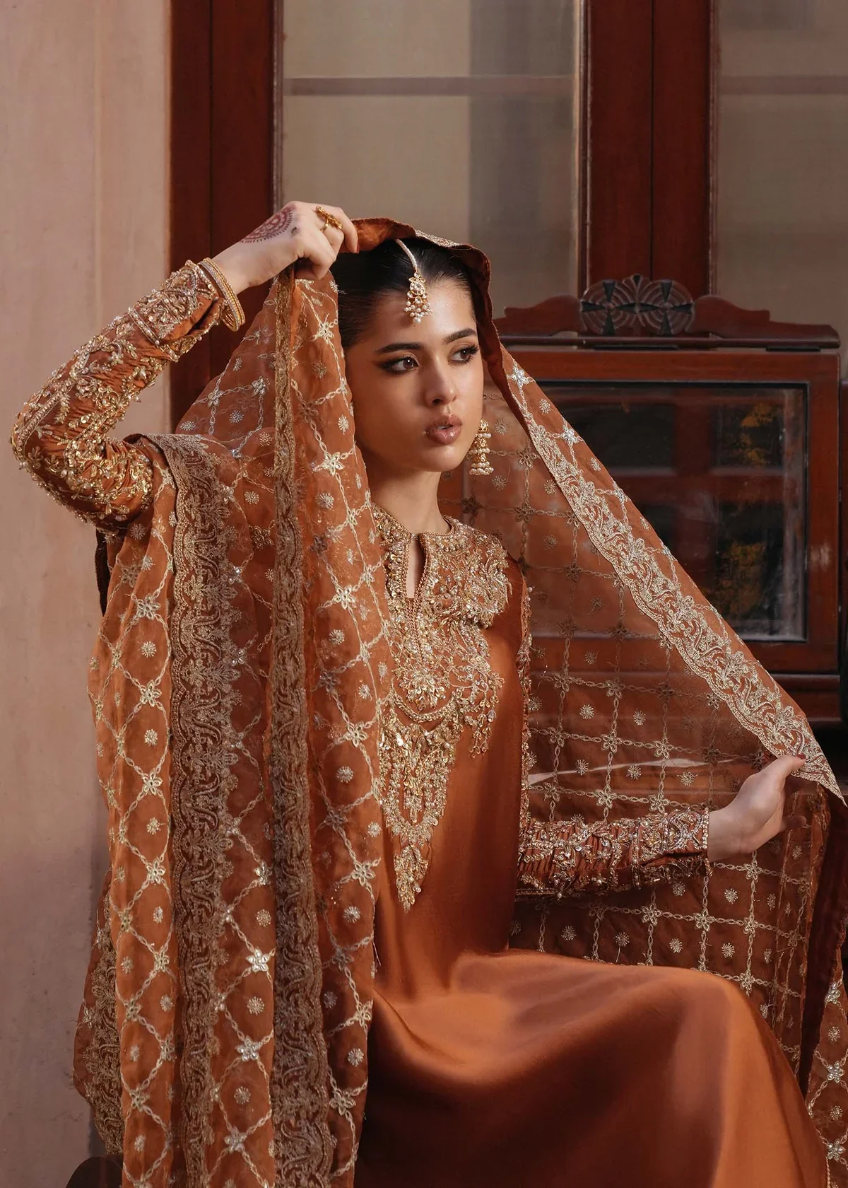 Kanwal Malik Luxury Raw Silk Hand Emblishment Collection Zulekha - Image 3