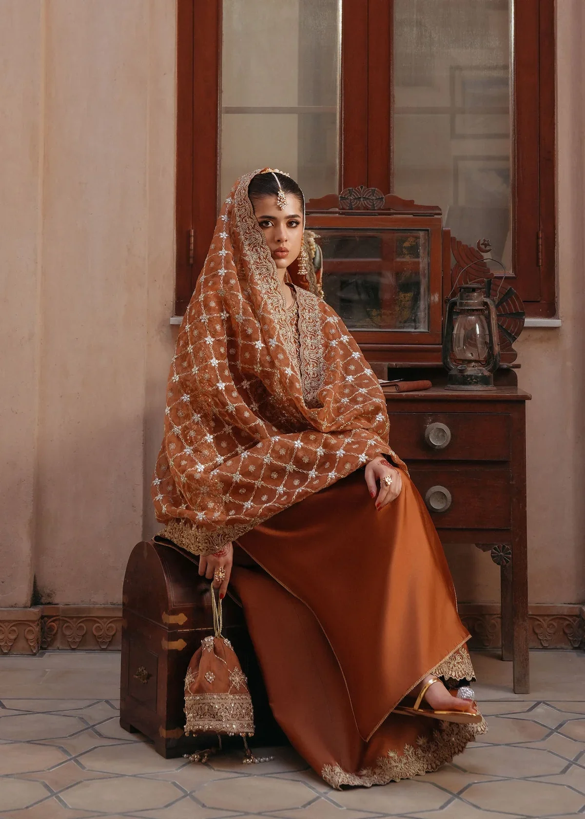 Kanwal Malik Luxury Raw Silk Hand Emblishment Collection Zulekha - Image 5
