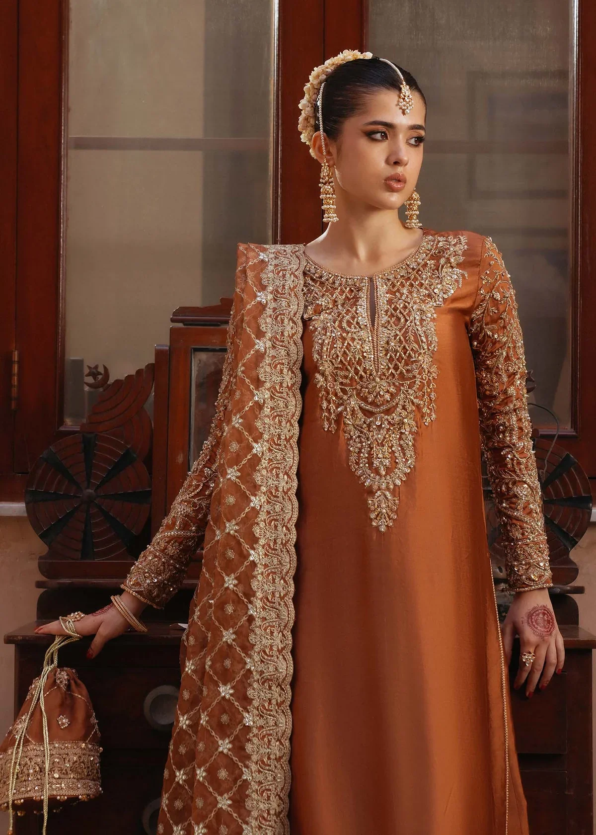 Kanwal Malik Luxury Raw Silk Hand Emblishment Collection Zulekha - Image 6