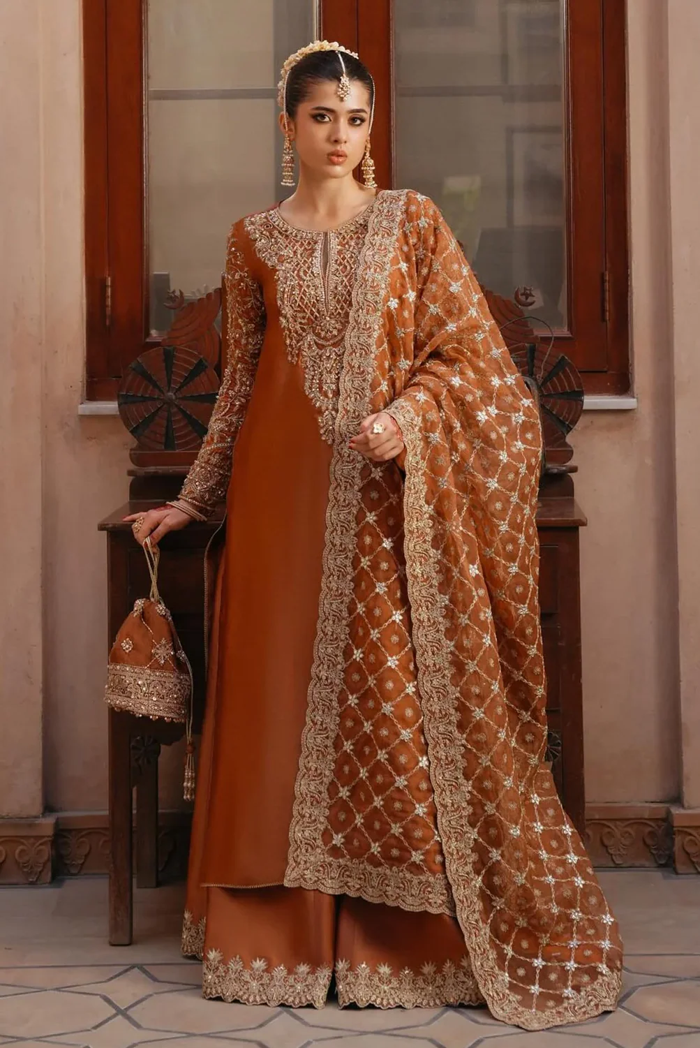 Kanwal Malik Luxury Raw Silk Hand Emblishment Collection Zulekha - Image 7