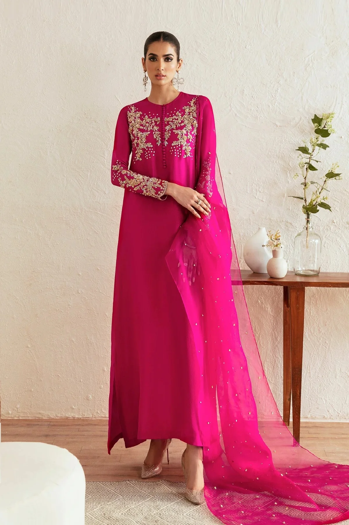 Kanwal Malik - Luxury Silk Embroidered 3 Piece Unstitched - Myra - Image 4