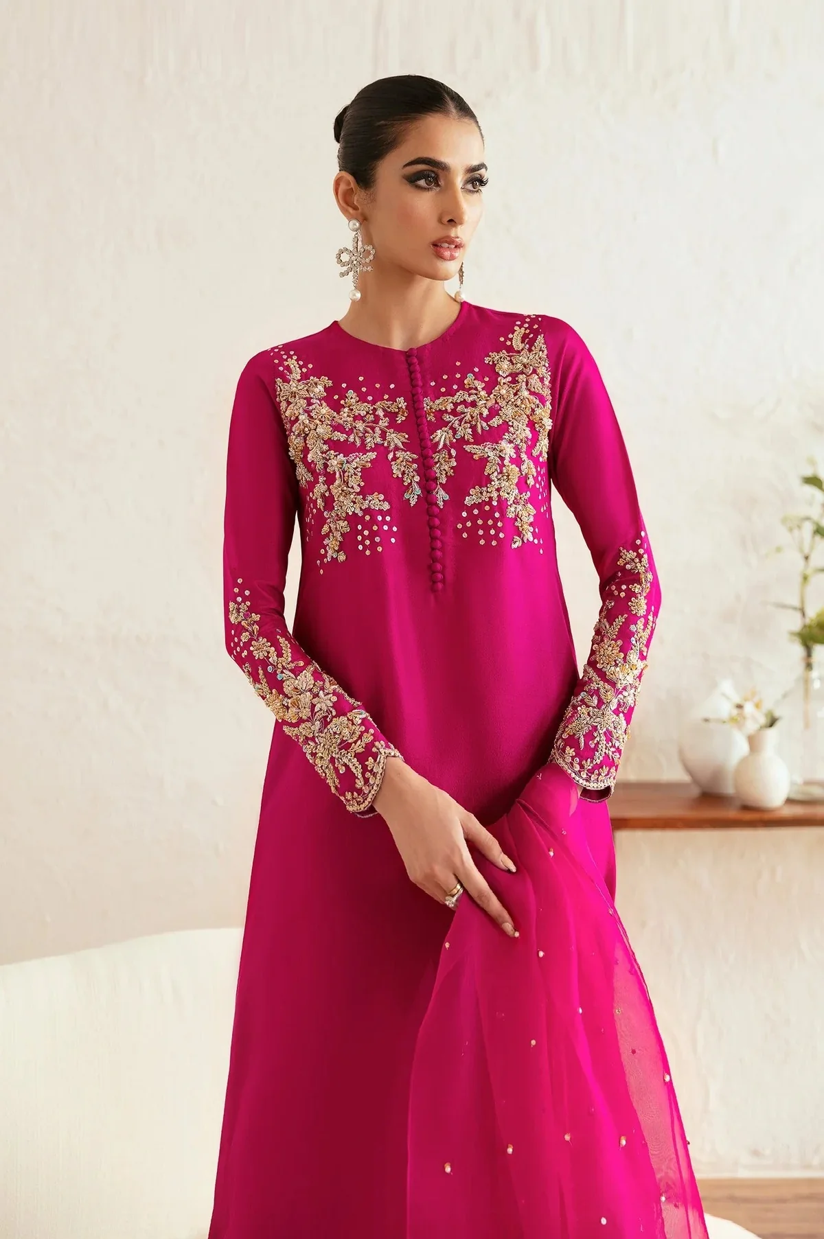 Kanwal Malik - Luxury Silk Embroidered 3 Piece Unstitched - Myra - Image 5