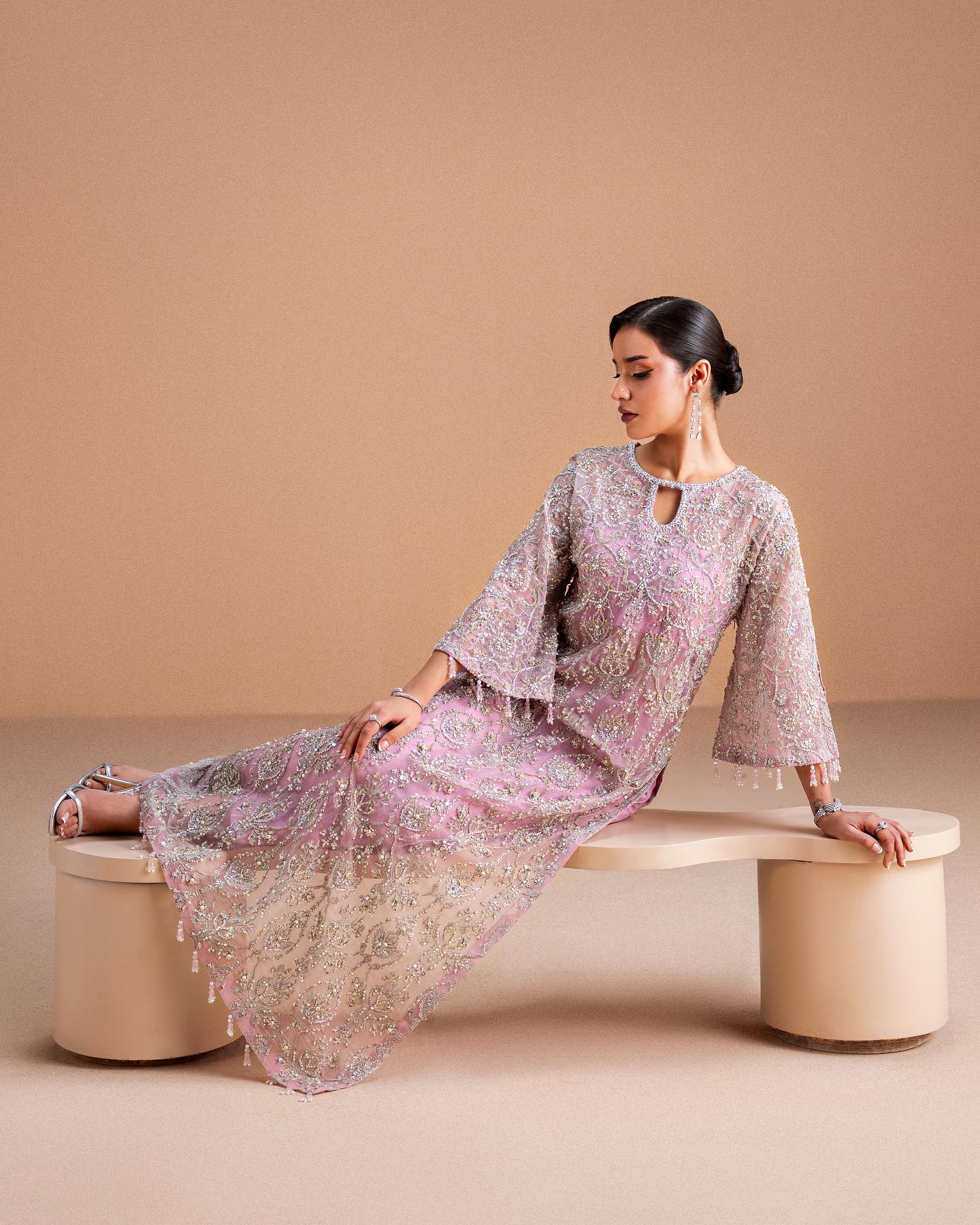 Kanwal Malik Nysa Wedding Festive Luxury Embroidered Lava Silk Silk DINA - Image 3