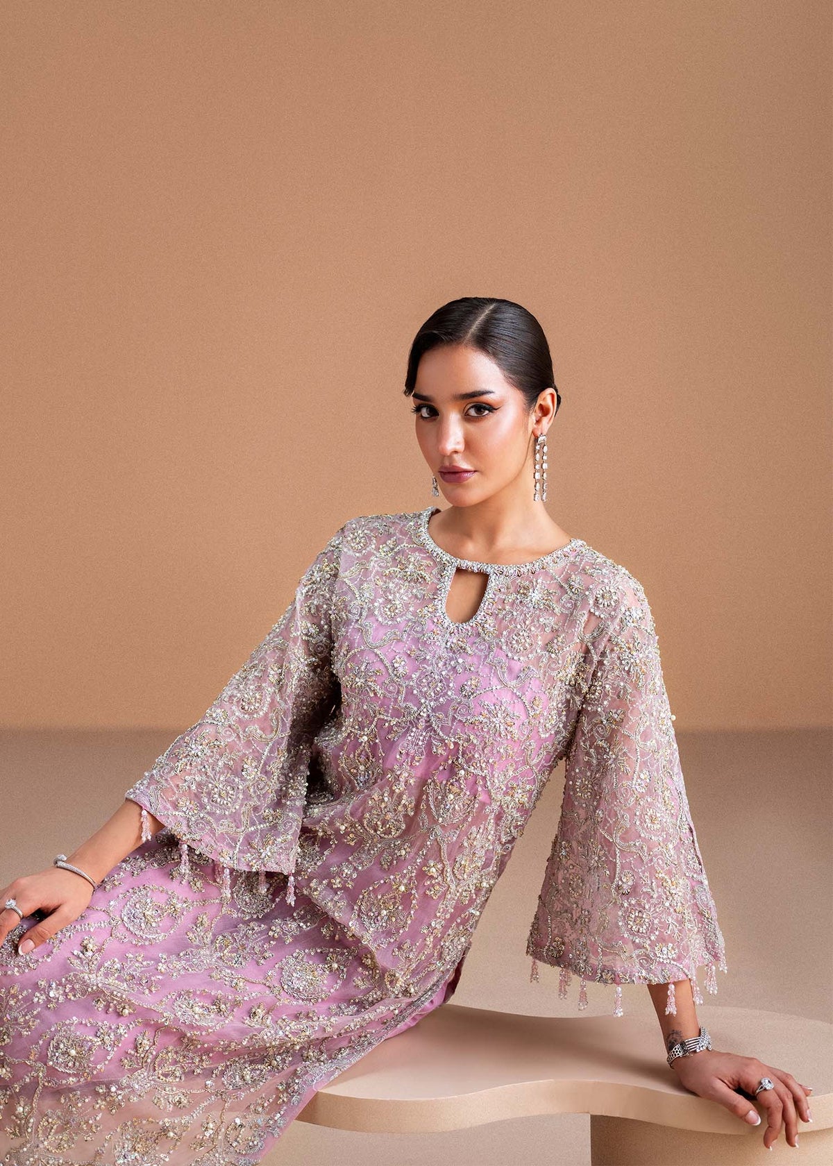 Kanwal Malik Nysa Wedding Festive Luxury Embroidered Lava Silk Silk DINA - Image 5