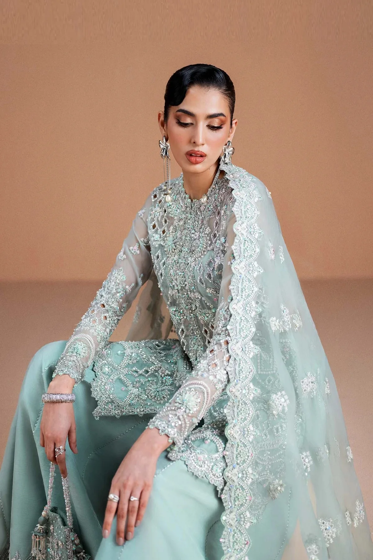 Kanwal Malik - Vania - Luxury Organza Embroidered 3 Piece Unstitched - Image 3