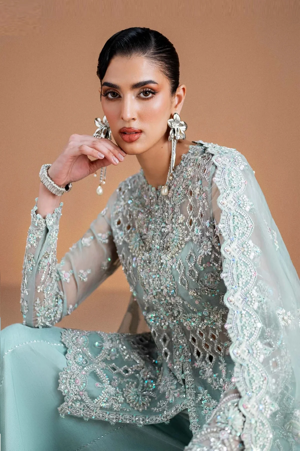 Kanwal Malik - Vania - Luxury Organza Embroidered 3 Piece Unstitched - Image 4