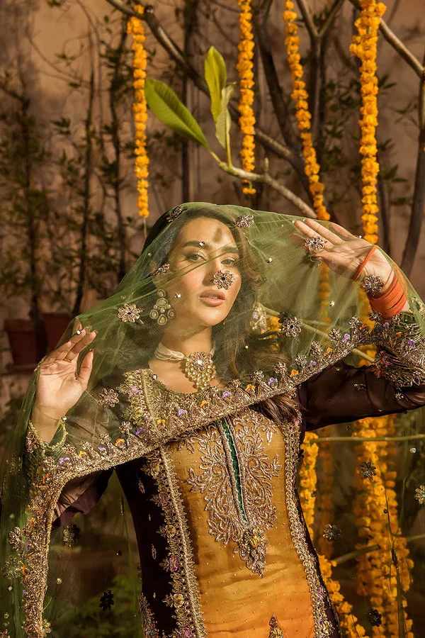 Khudabaksh Luxury Chiffon Dress Embroidered 3 Piece Unstitched - P-265 - Image 10