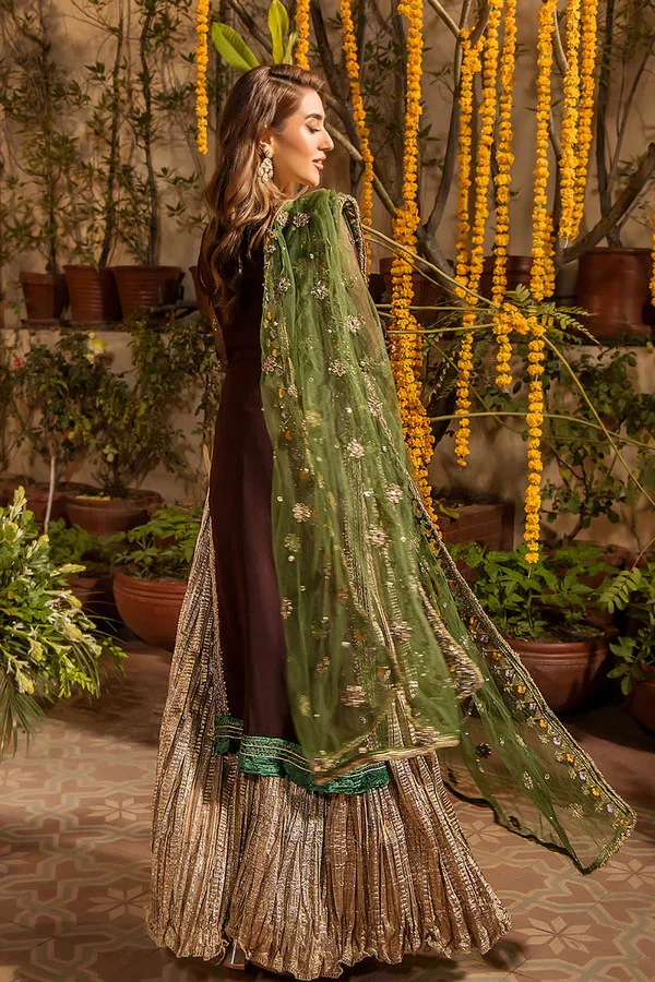 Khudabaksh Luxury Chiffon Dress Embroidered 3 Piece Unstitched - P-265 - Image 11